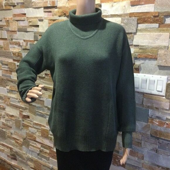 LULULEMON Cozy Calling Turtleneck Sweater Heathered Pesto Green - Picture 1 of 10